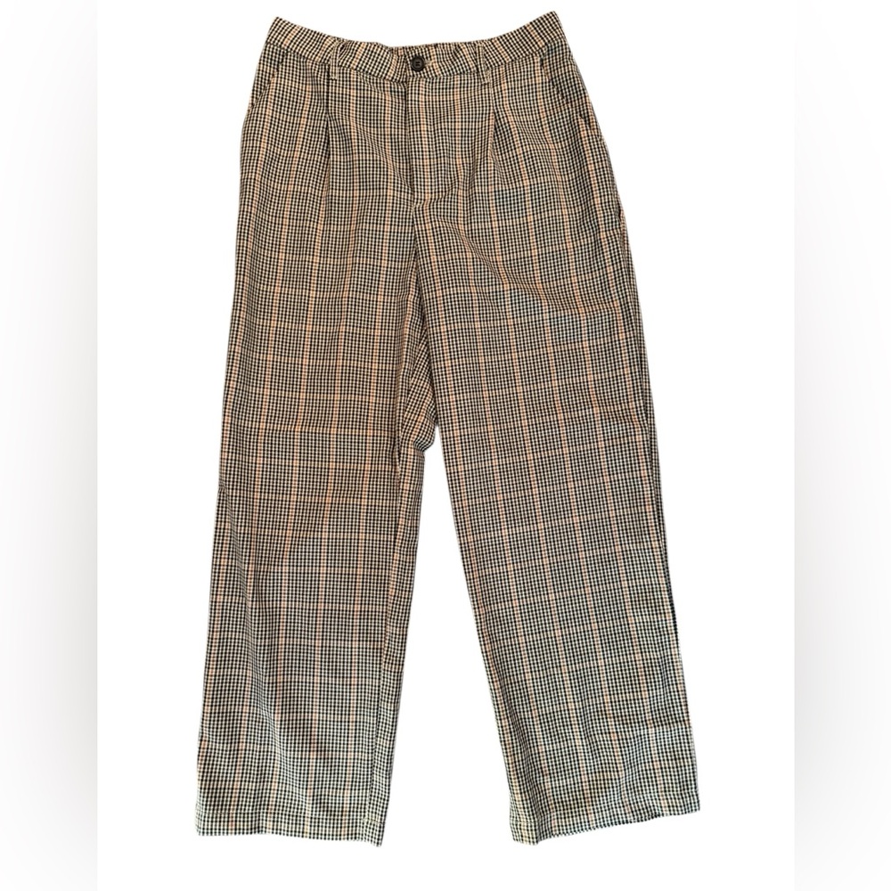 H&M Plaid Work Pants Womens Large Stretch Waist